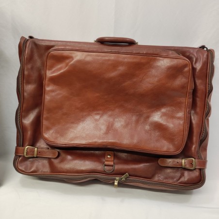 Borsa porta abiti in pelle marrone Oriani Roma nuova