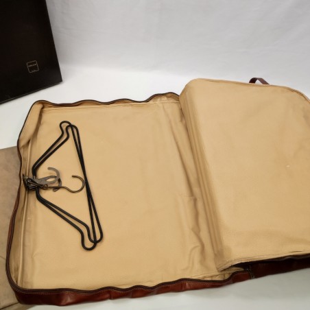 Borsa porta abiti in pelle marrone Oriani Roma nuova