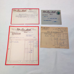 Lotto di 4 corrispondenze e fattura Ditta Orsi Adolfo Ferramenta Metalli anni 50