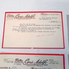 Lotto di 4 corrispondenze e fattura Ditta Orsi Adolfo Ferramenta Metalli anni 50 2