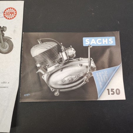 Lotto di 2 depliant opuscoli motocarro DEMM e motore Sachs 150