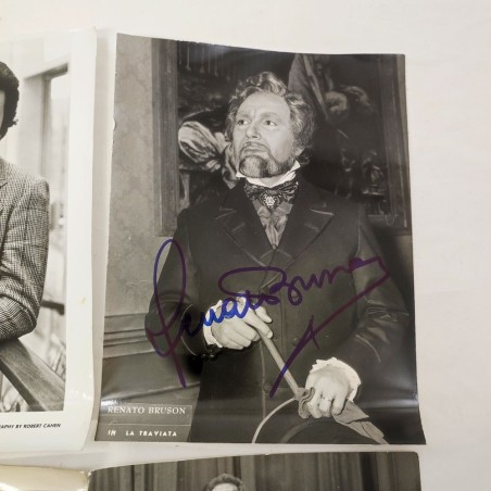 Lotto di 4 foto autografate con cantanti lirici anni 1970