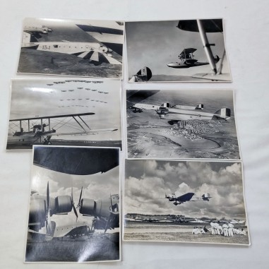 Lotto di 6 foto aerei regia Aviazione anni 30 Caprioni Savoia Marchetti