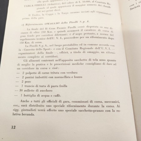 Opuscolo 1950 Il Gran Premio Pirelli per le promesse dello sport ciclistico