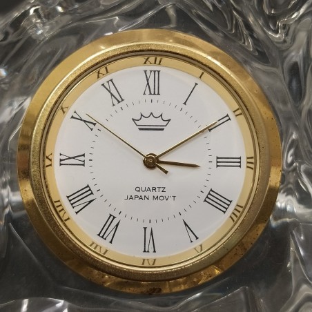 Orologio cavallo in vetro su base ovale, quadrante removibile. Buono