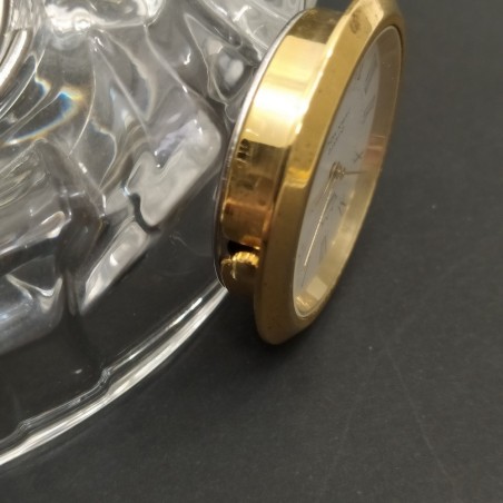 Orologio cavallo in vetro su base ovale, quadrante removibile. Buono