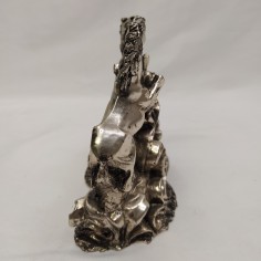 Coppia di cavalli su base decorata bagnatura in argento con alloggio orologio 2