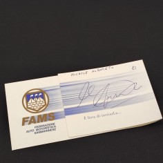 FAMS Biglietto invito con autografo Alboreto