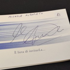 FAMS Biglietto invito con autografo Alboreto 2