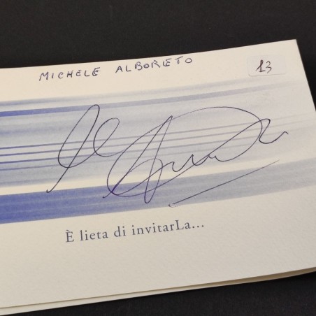 FAMS Biglietto invito con autografo Alboreto