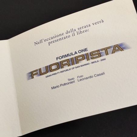 FAMS Biglietto invito con autografo Alboreto