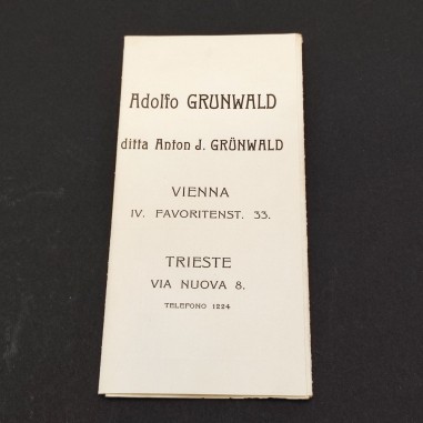 Opuscolo sartoria Adolfo Grundal Vienna - Trieste