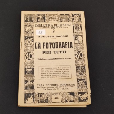 Opuscolo La fotografia per tutti 1937 Biblioteca del Popolo Augusto Sacchi