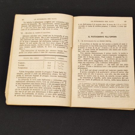 Opuscolo La fotografia per tutti 1937 Biblioteca del Popolo Augusto Sacchi