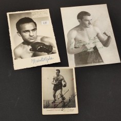 3 foto autografate con pugili Mario D'Agata, Ernesto Formenti, Roberto Proietti