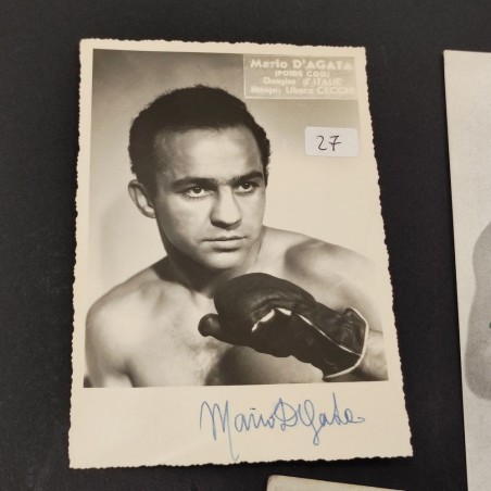 3 foto autografate con pugili Mario D'Agata, Ernesto Formenti, Roberto Proietti