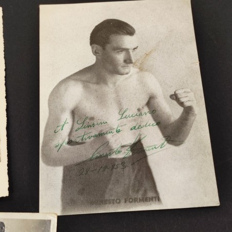 3 foto autografate con pugili Mario D'Agata, Ernesto Formenti, Roberto Proietti