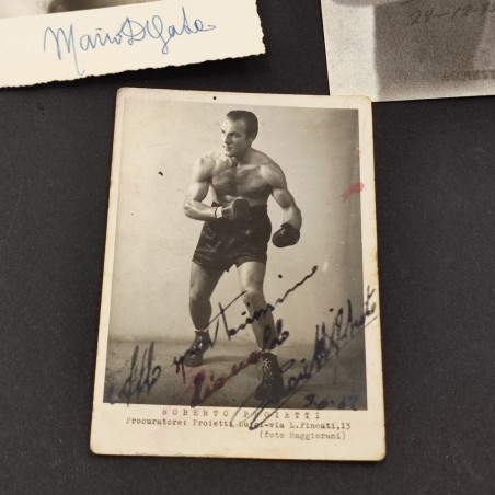 3 foto autografate con pugili Mario D'Agata, Ernesto Formenti, Roberto Proietti