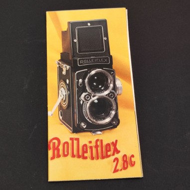 Brochure pieghevole catalogo macchina fotografica Rolleiflex 2,8 anni 50