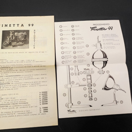 4 borchures cataloghi macchine fotografiche Finetta vari modelli