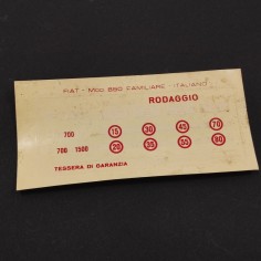 Tessera garanzia Fiat 850 familiare 2