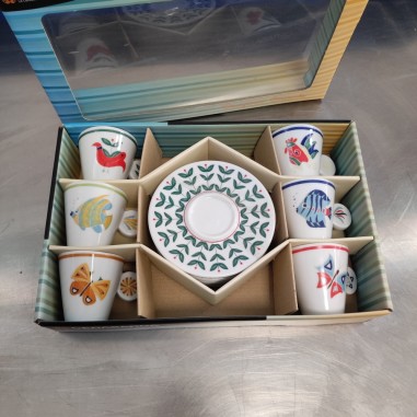 Set 6 tazzine da caffè in ceramica Cerasarda nuove