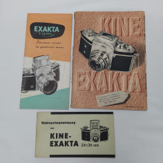 Blocco 3 libretti macchine fotografiche Exakta 24x36 mm italiano e tedesco
