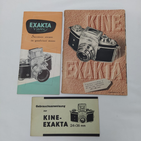 Blocco 3 libretti macchine fotografiche Exakta 24x36 mm italiano e tedesco