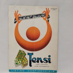 Catalogo e listino confidenziale Tensi 1959 Macchie, annotato all’interno