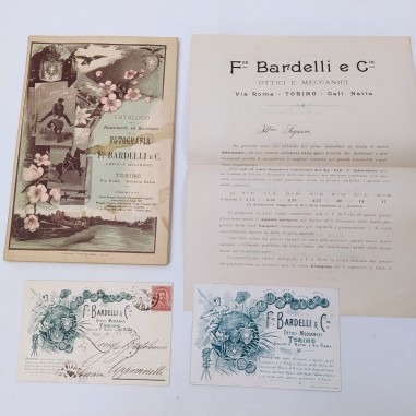 Catalogo Bardelli 1894 con lettera di accompagnamento e 2 cartoline