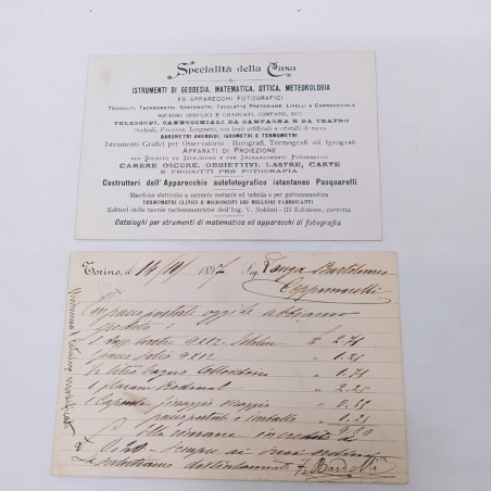 Catalogo Bardelli 1894 con lettera di accompagnamento e 2 cartoline