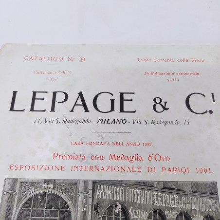 Catalogo Lepage & C. 1903 Apparecchi e Forniture per Fotografia - Macchie