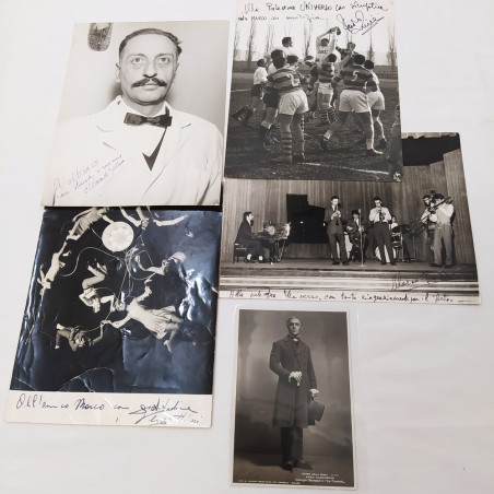 5 foto e cartoline varie, alcune autografate con dedica anni 60/70
