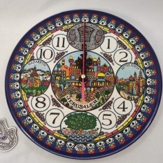 Orologio ceramica Gerusalemme HP J. TAMIMI e portachiavi porta fortuna Inusato 2