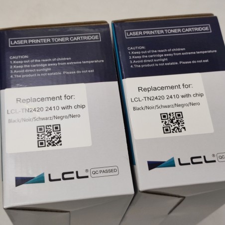 Lotto due confezioni di cartucce nere per toner LCL-TN2420 2410 con chip nuove