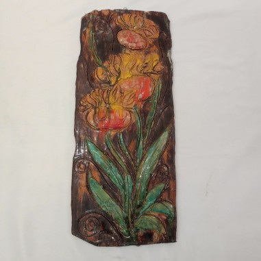 Ceramica Benito Cornacchia 46x20 cm gruppo di fiori