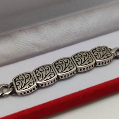 Bracciale argento 925 lunghezza 21cm chiusura a monachella Usato 2