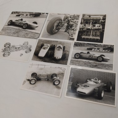 Lotto 8 foto Porsche formula circuito, dettagli motore e telaio 1962 Buono