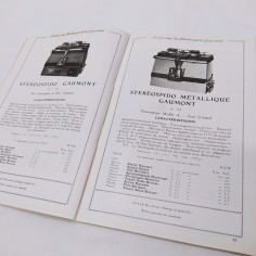 Catalogo prodotti fotografici Gumont 1927 in francese con listino prezzi 2