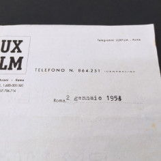 Lettera Lux Film 1954 per il film Senso Macchie 2