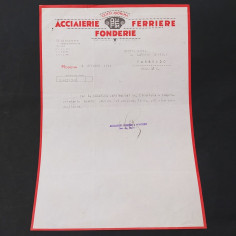 Lettera condoglianze Acciaierie Fonderie Ferriere a Landini e Figli 1944 Buona