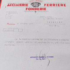 Lettera condoglianze Acciaierie Fonderie Ferriere a Landini e Figli 1944 Buona 2