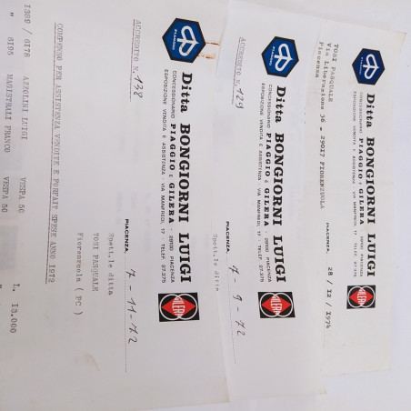 Lotto documenti vari ditta Piaggio – Vespa 1972-74