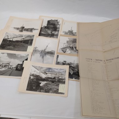 Lotto 11 foto cantiere navale  Monfalcone dopo bombardamento 1944