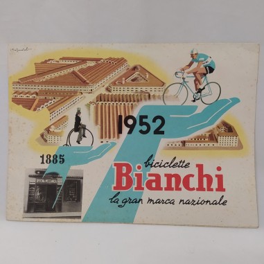 Catalogo biciclette Bianchi anno 1952 con autografo Fausto Coppi in originale