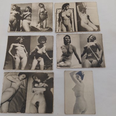 Lotto 6 foto storiche nudi artistici femminili anni 20/30 - Frormato 9x7 cm