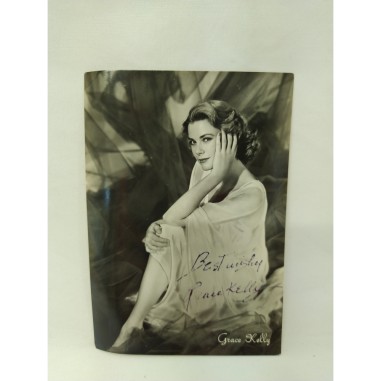 Cartolina Grace Kelly con dedica da verificare -  Buono