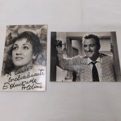 Lotto 10 foto e cartoline attori e cantanti anni 50/60 con dedica e autografo 2