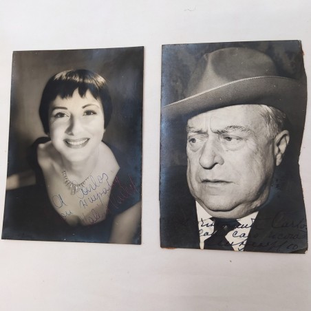 Lotto 10 foto e cartoline attori e cantanti anni 50/60 con dedica e autografo