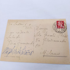 Cartolina illustrata Sassari firmata Margherita Carosio anni 30 Ingiallimento